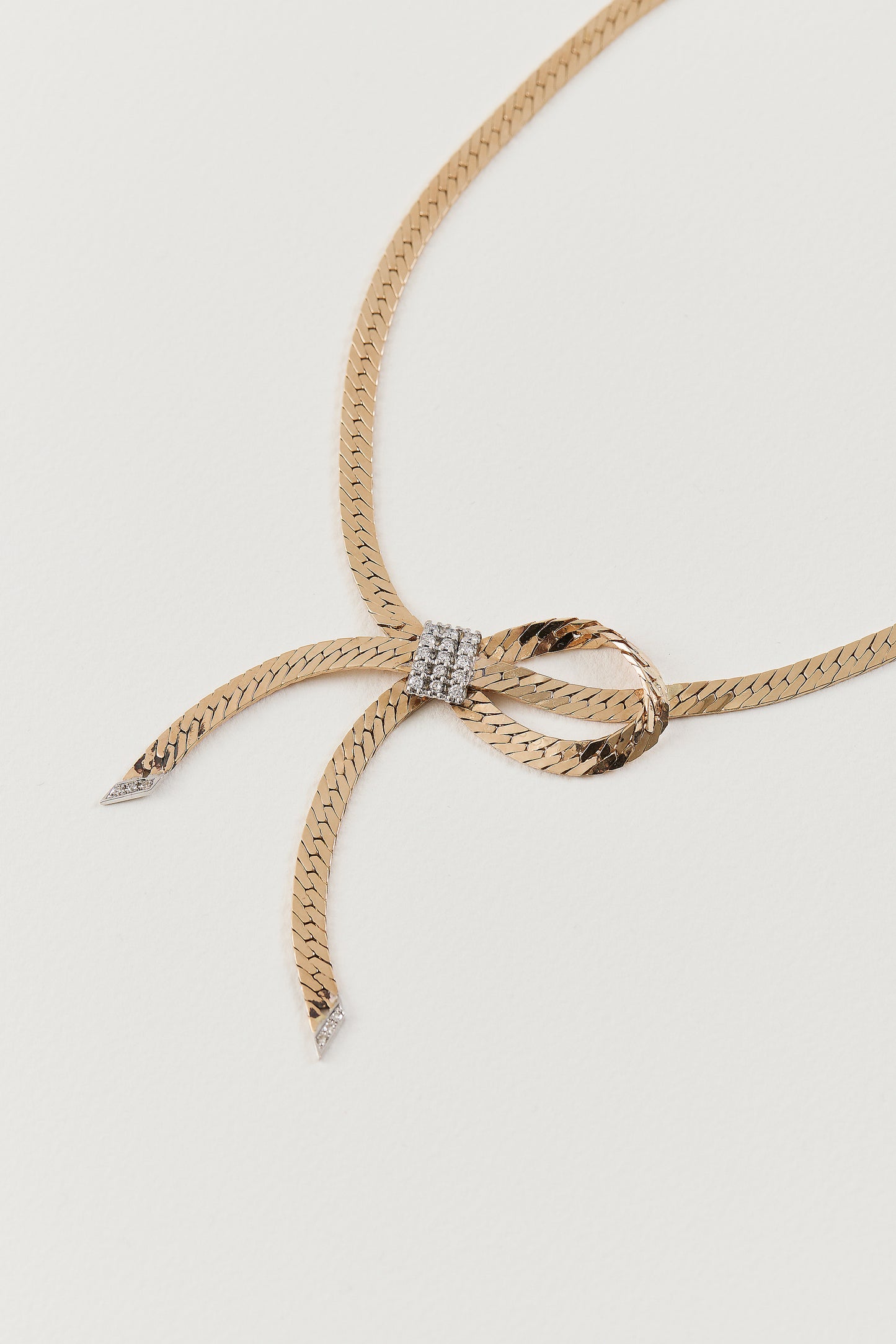 Mid Century Bow Diamond Necklace