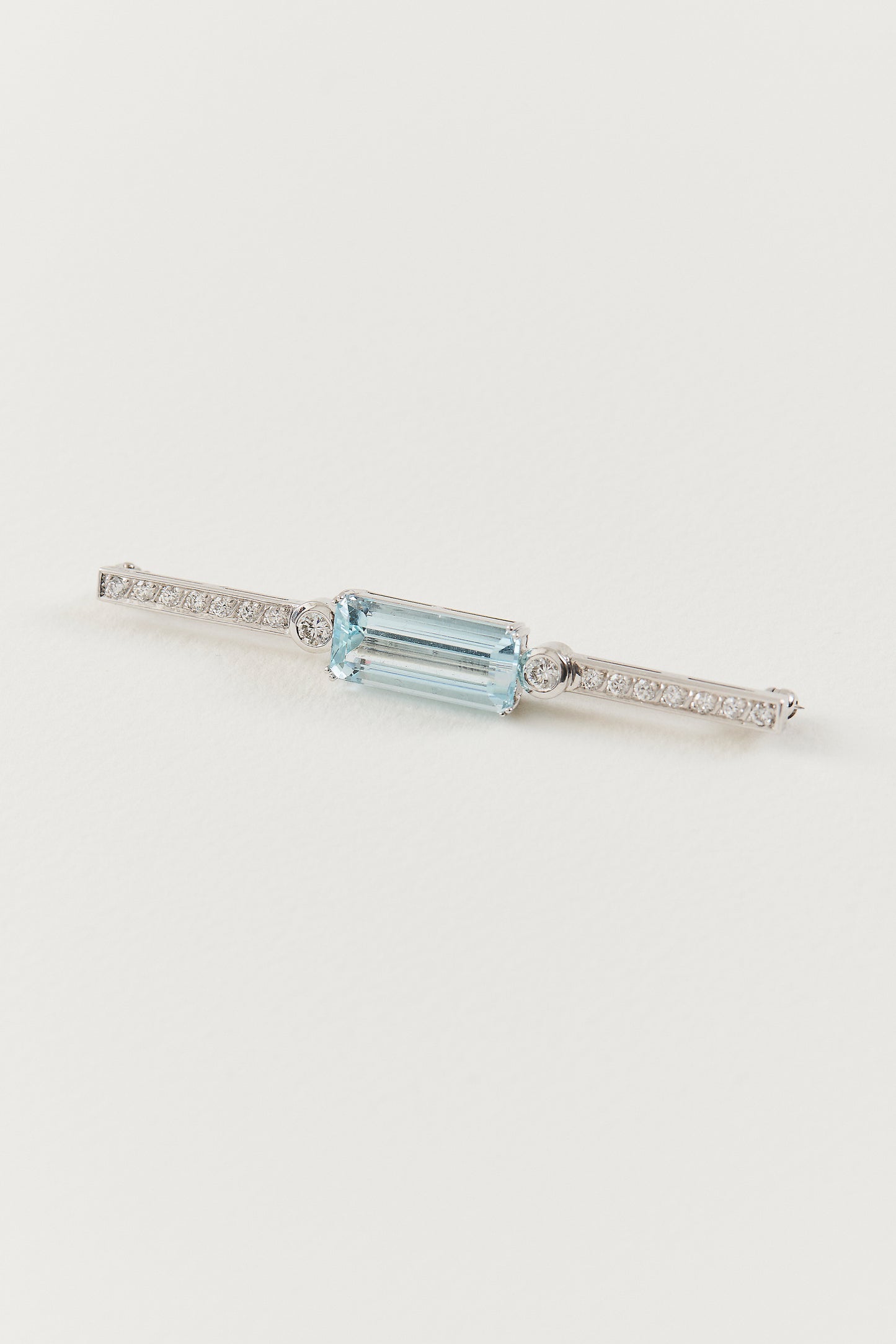 Aquamarine and Diamond Brooch