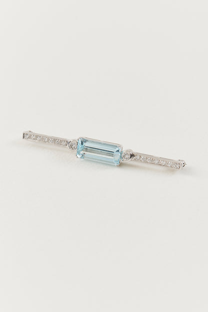 Aquamarine and Diamond Brooch