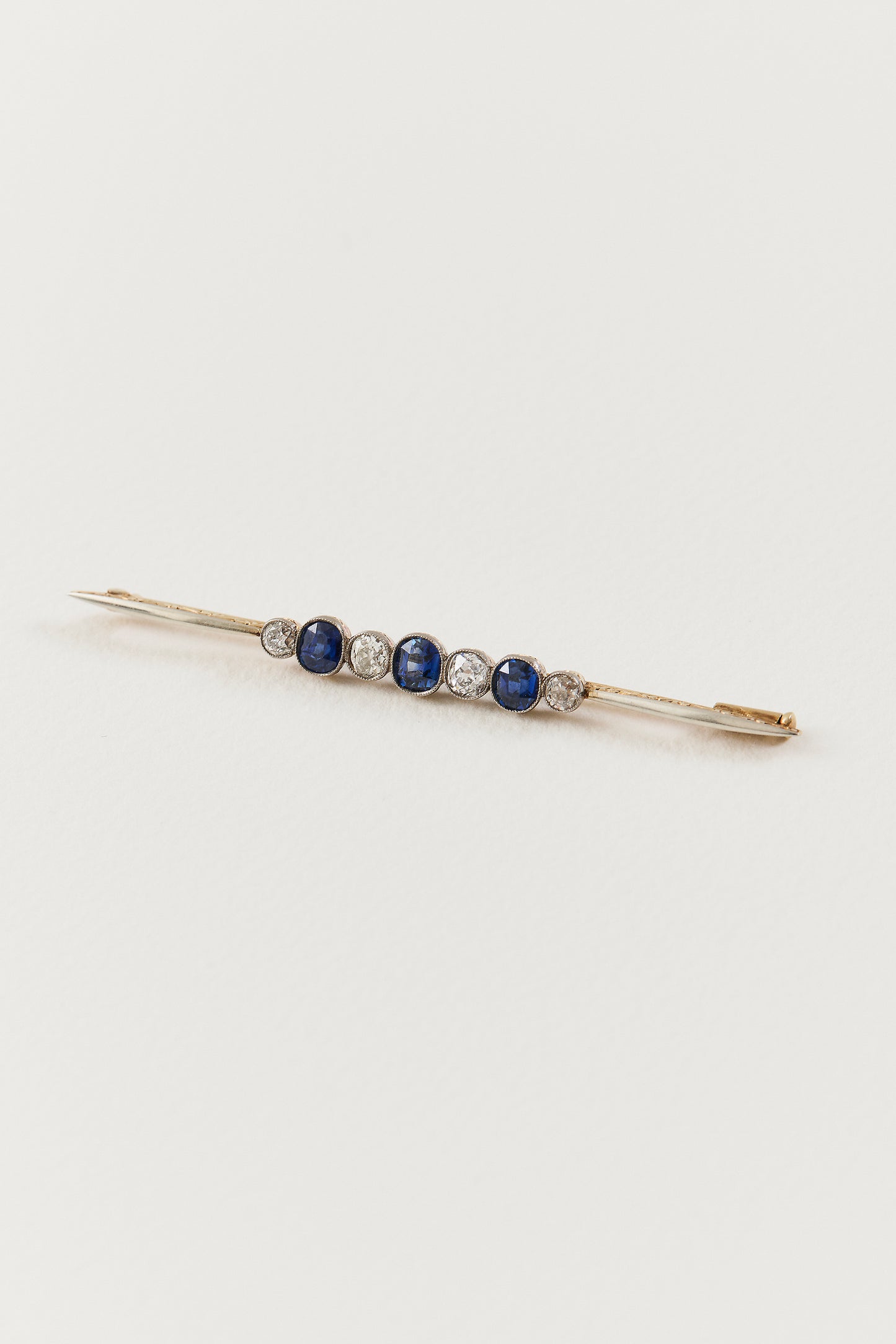 Sapphire and Diamond Art Deco Pin