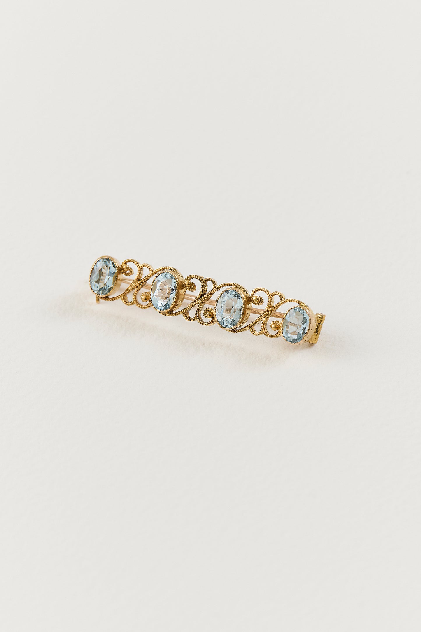 Aquamarine Art Nouveau Brooch