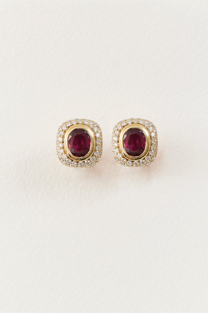 Vintage Cartier Ruby Studs