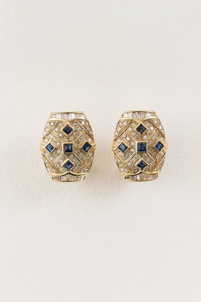 Mid Century Sapphire Earrings