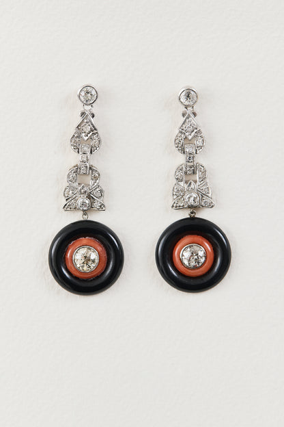 Art Deco Diamond Drop Earrings