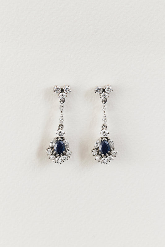 Mid Century Diamond and Sapphire Drops