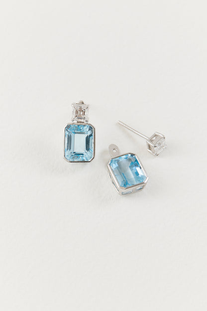 Aquamarine Deco Drop Earrings