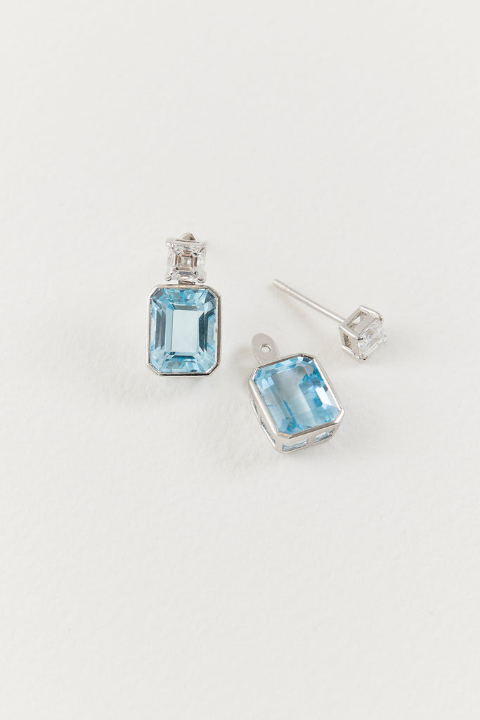 Aquamarine Deco Drop Earrings