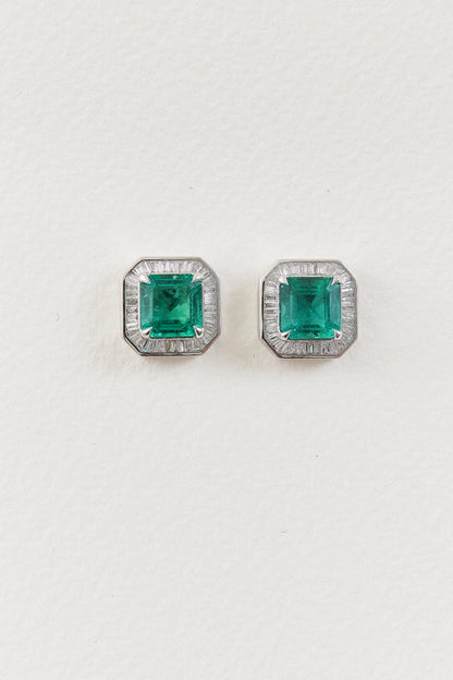 Emerald Halo Studs