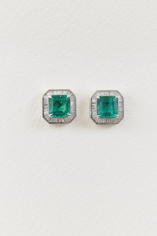Emerald Halo Studs