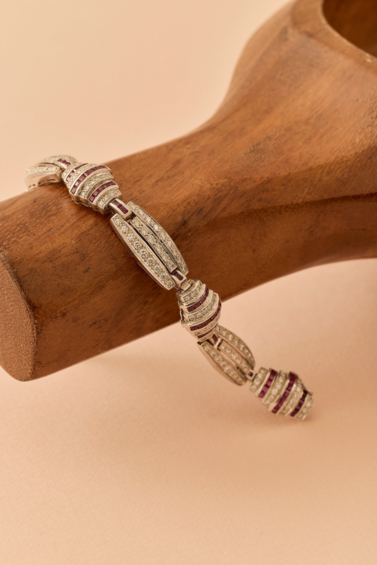 Ruby Art Deco Bracelet