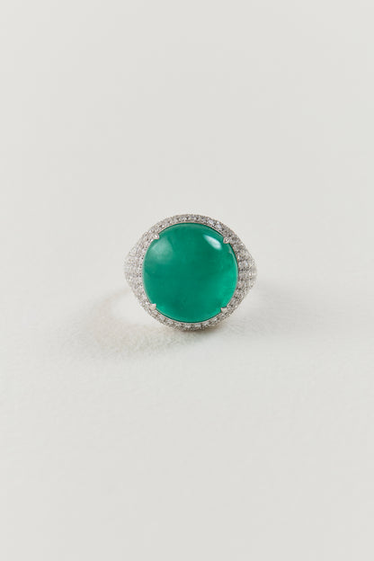 Emerald Cabochon Ring