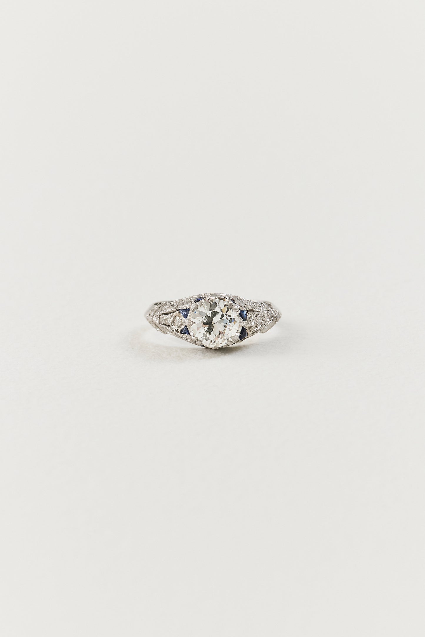 Art Deco Diamond and Sapphire Ring