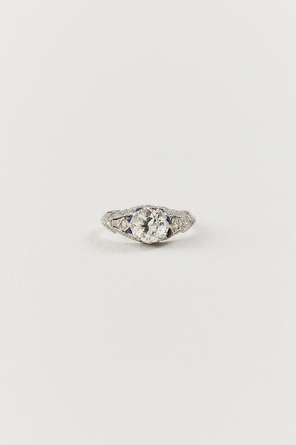 Art Deco Diamond and Sapphire Ring