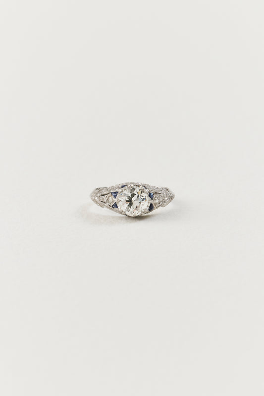 Art Deco Diamond and Sapphire Ring