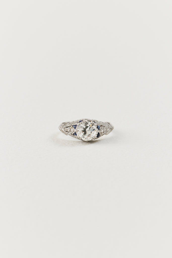 Art Deco Diamond and Sapphire Ring