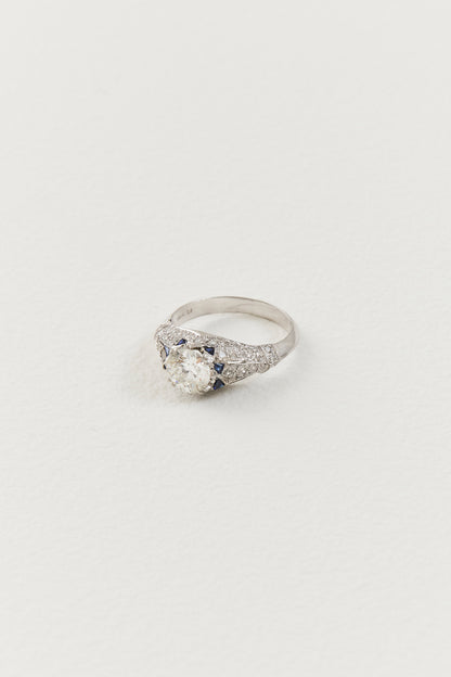 Art Deco Diamond and Sapphire Ring