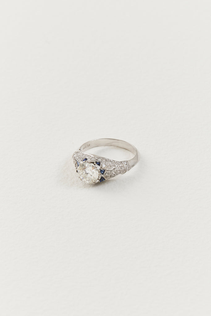 Art Deco Diamond and Sapphire Ring