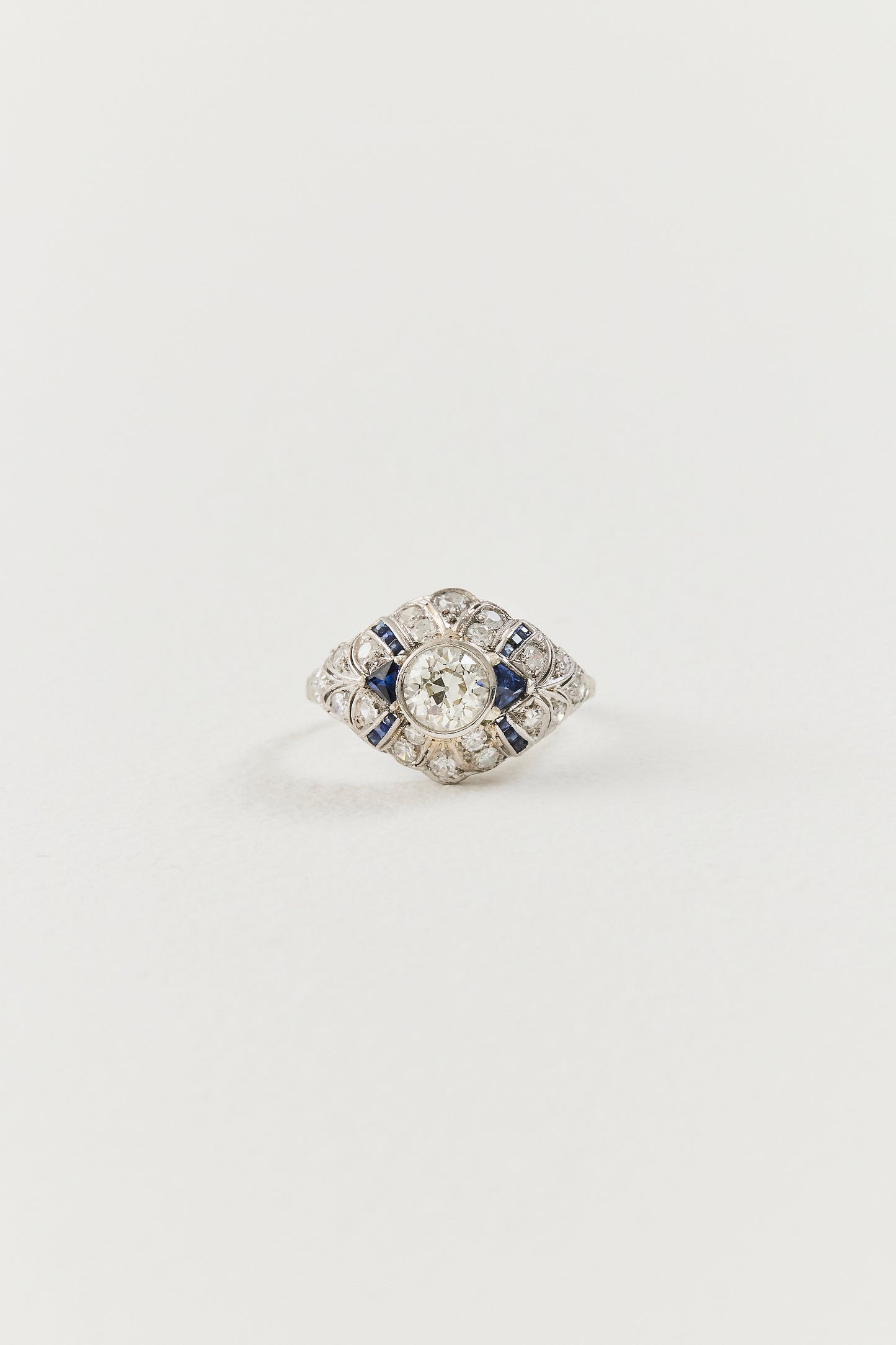 Art Deco Diamond and Sapphire Ring
