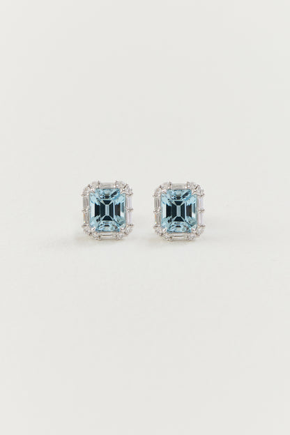 Aquamarine Deco Inspired Studs