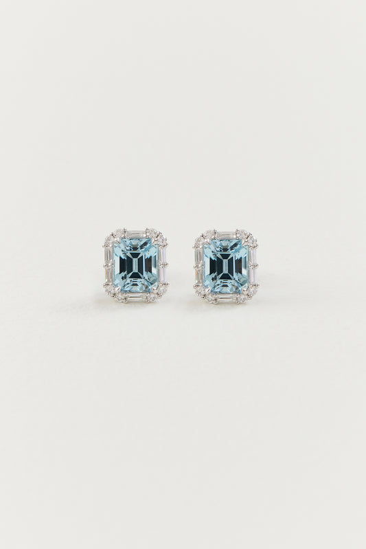 Aquamarine Deco Inspired Studs