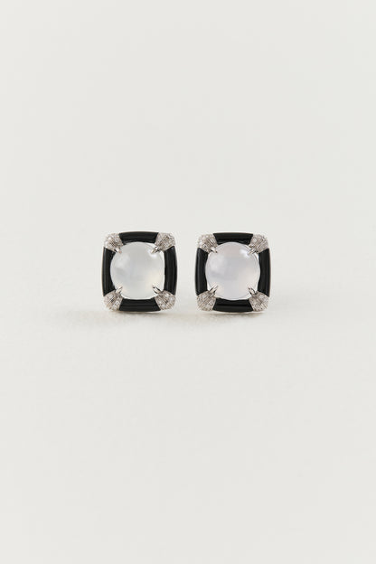 White Jadeite Studs