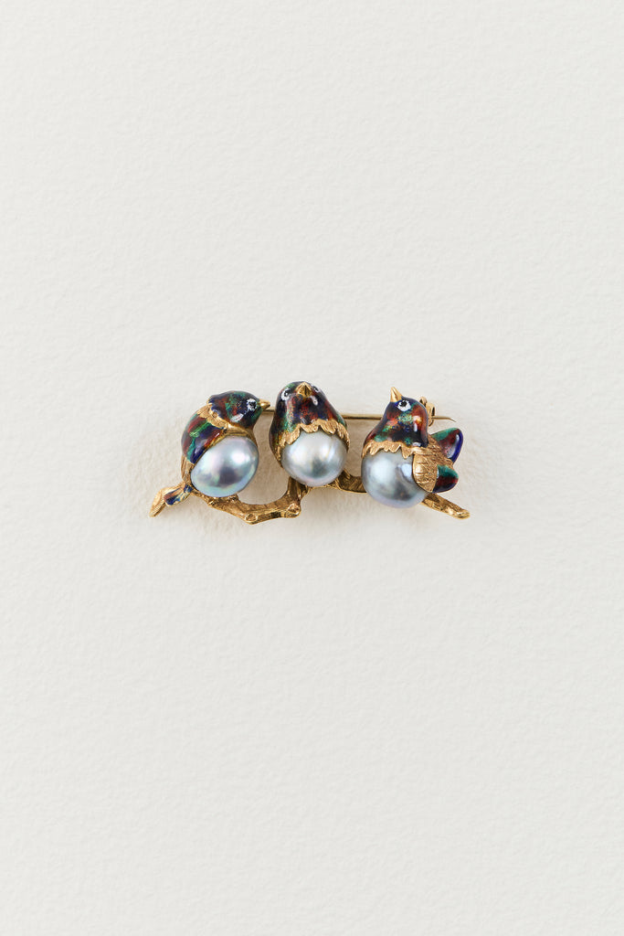 Tahitian Pearl Bird Brooch