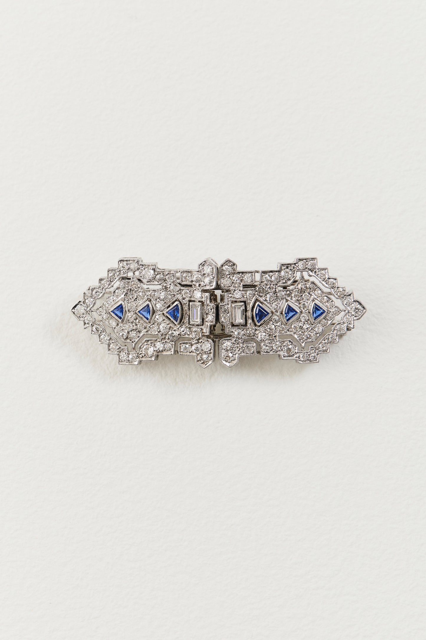 Art Deco Sapphire Brooch Clips