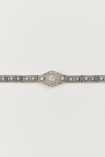 Edwardian Diamond Filigree Bracelet