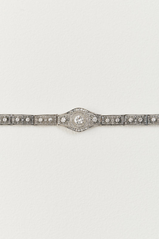 Edwardian Diamond Filigree Bracelet