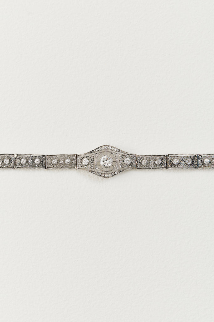 Edwardian Diamond Filigree Bracelet