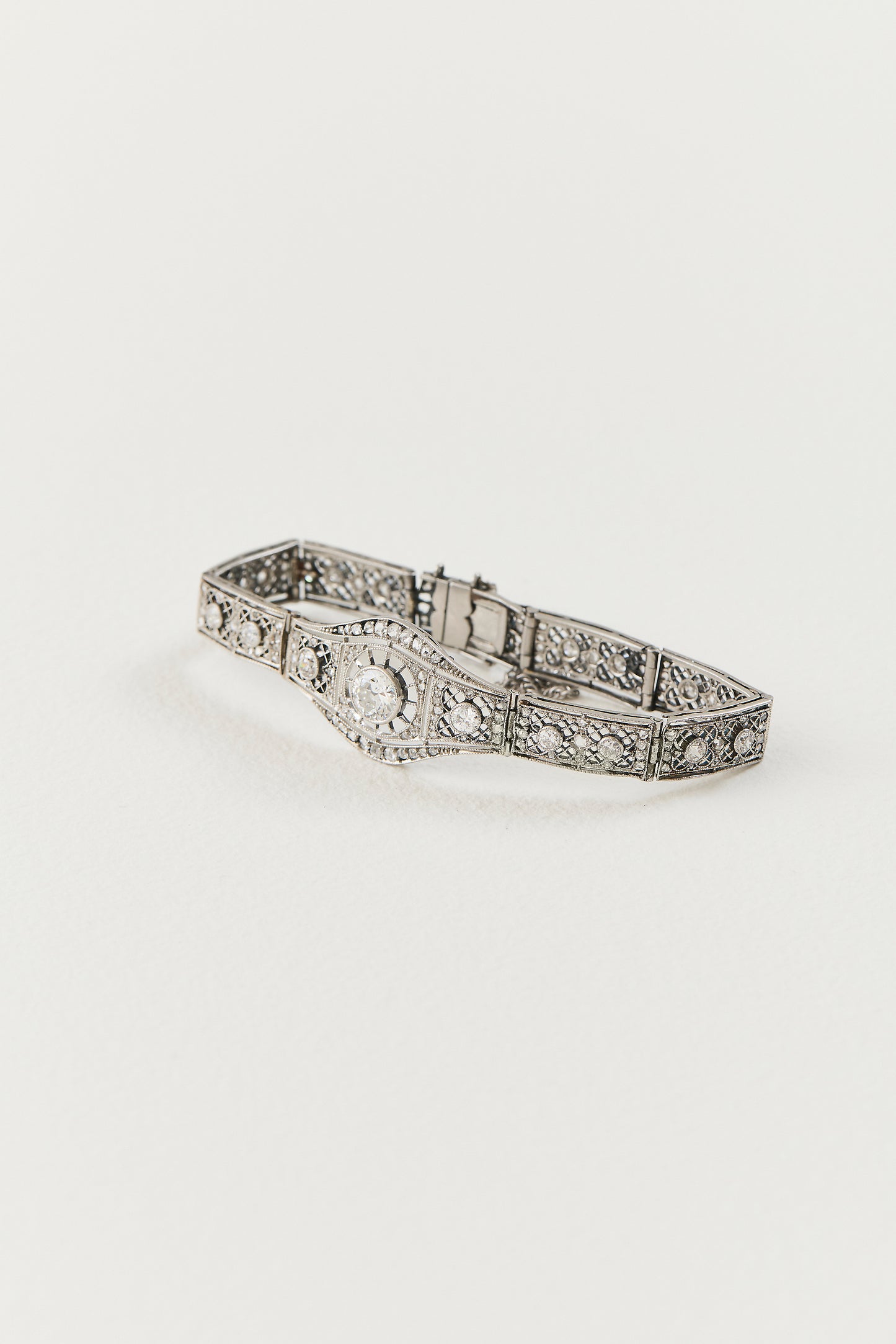 Edwardian Diamond Filigree Bracelet