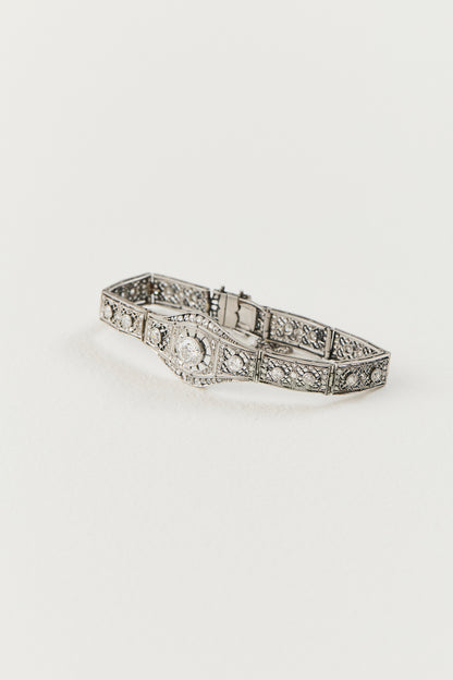 Edwardian Diamond Filigree Bracelet