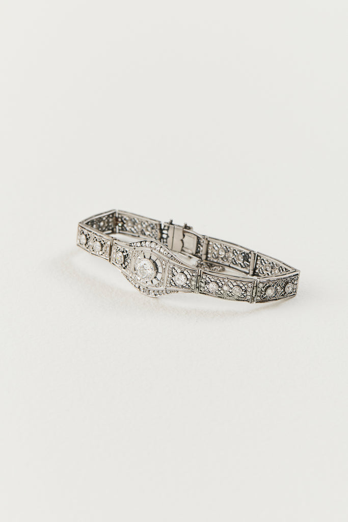 Edwardian Diamond Filigree Bracelet