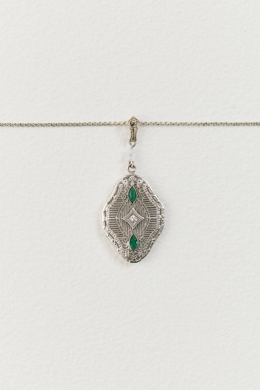 Art Deco Emerald Pendant