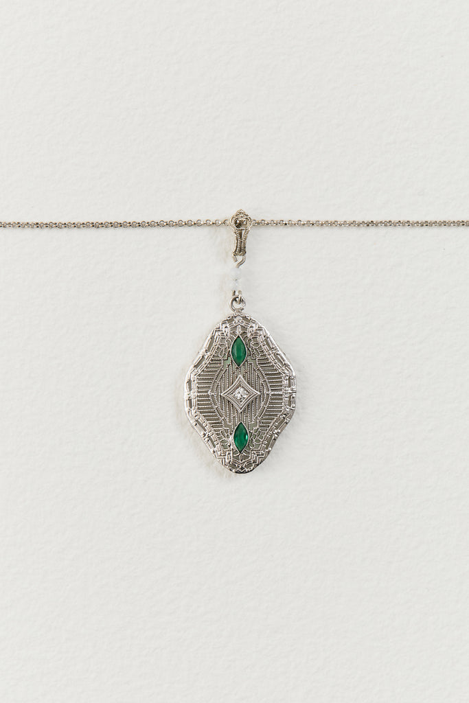 Art Deco Emerald Pendant