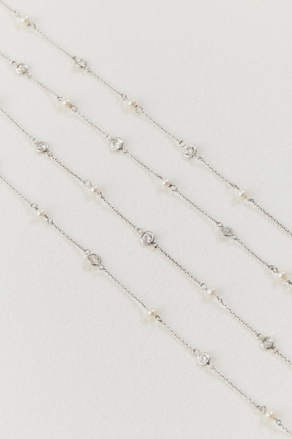 Vintage Pearl and Diamond Chain