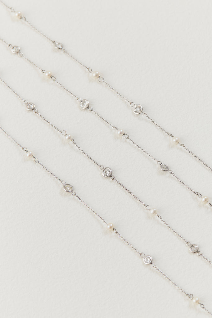 Vintage Pearl and Diamond Chain