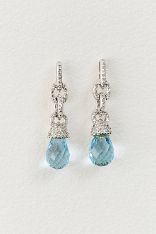 Briolette Aquamarine Drop Earrings