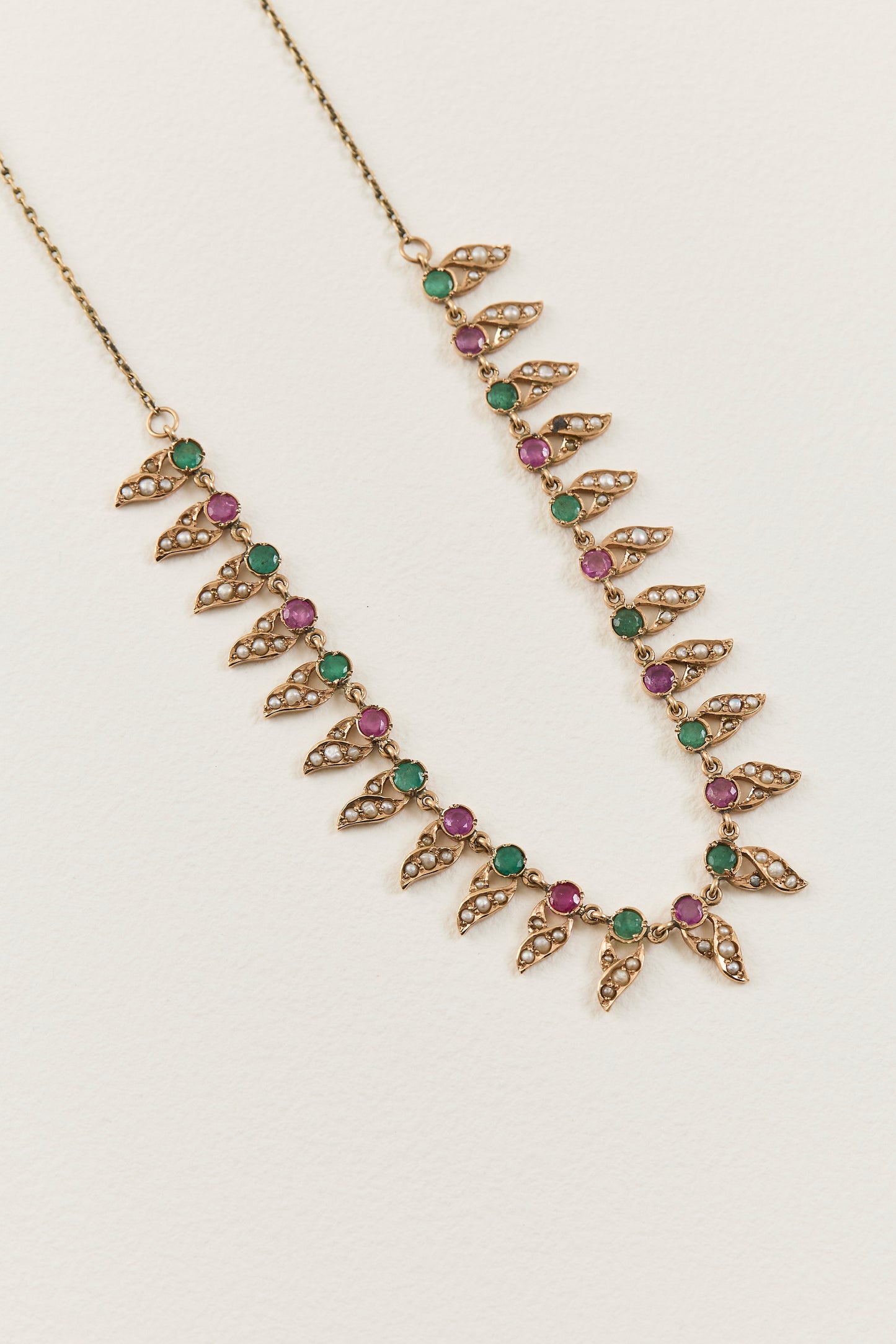 Vintage Ruby and Emerald Necklace
