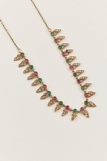 Vintage Ruby and Emerald Necklace