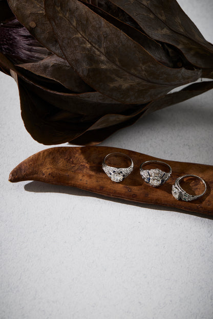 Art Deco Diamond and Sapphire Ring