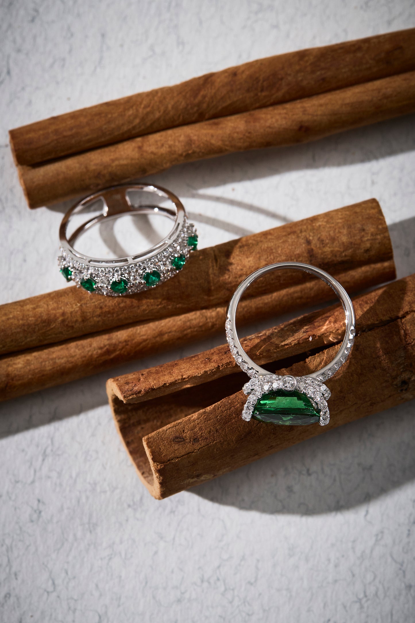 Emerald and Diamond Fusion Band