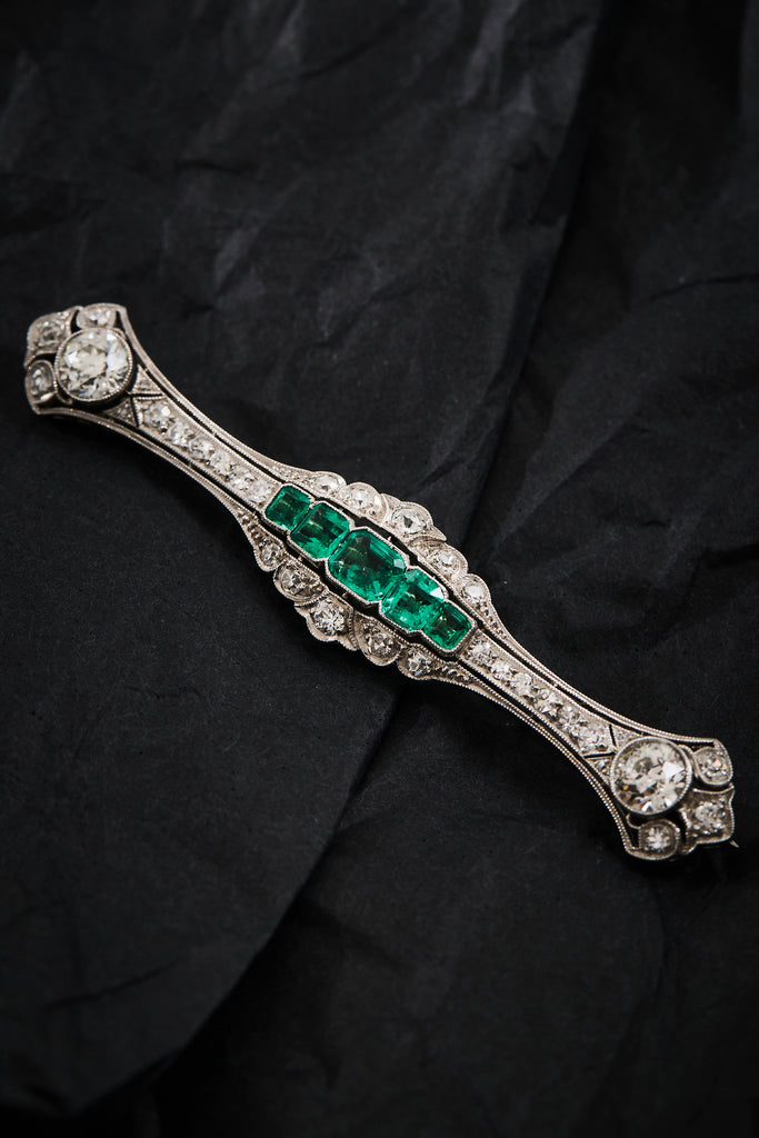 Edwardian Emerald Brooch