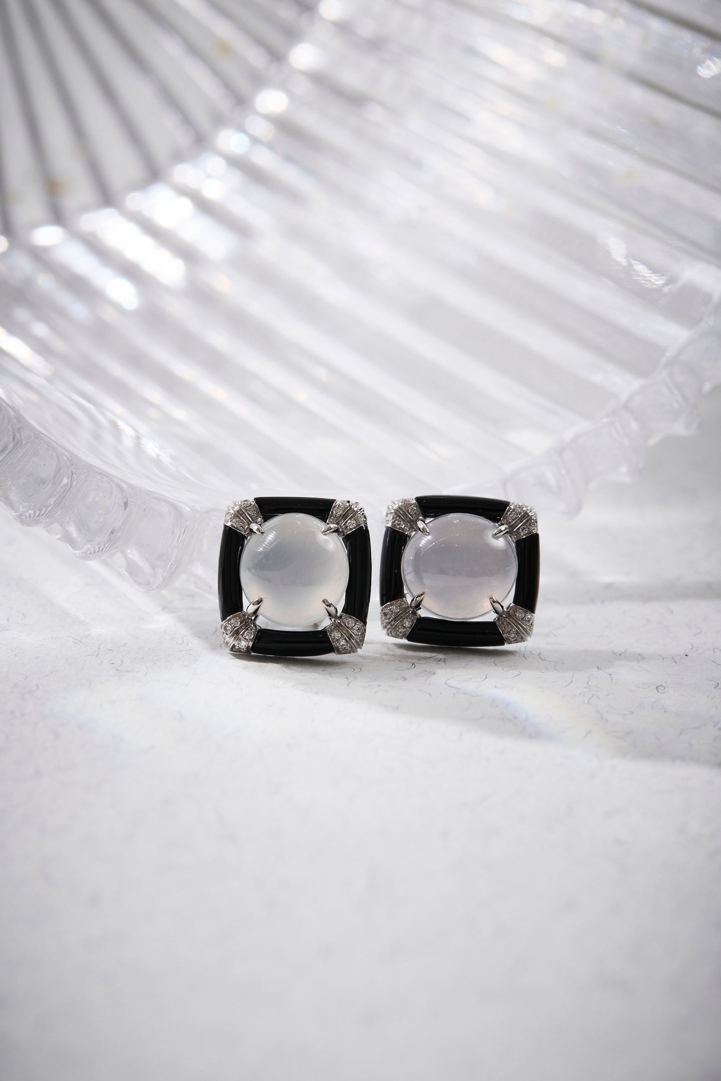 White Jadeite Studs