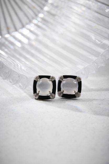 White Jadeite Studs