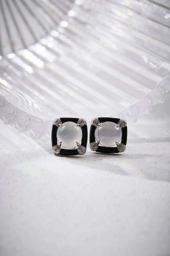 White Jadeite Studs