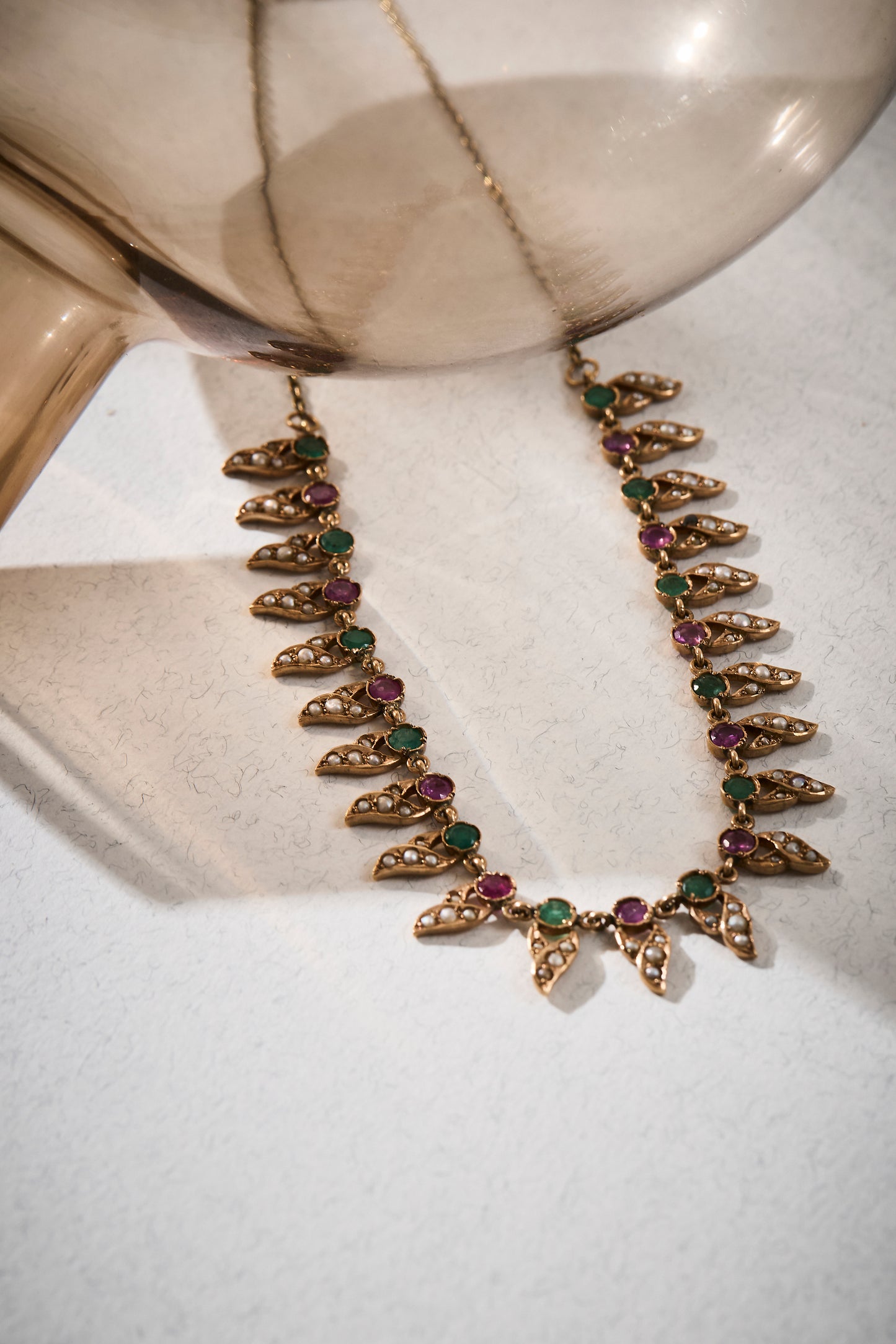 Vintage Ruby and Emerald Necklace