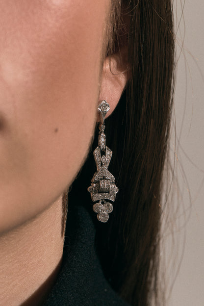 Art Deco Diamond Earrings