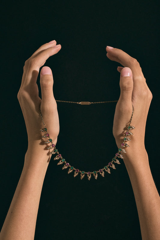 Vintage Ruby and Emerald Necklace