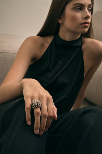 Vintage Diamond Bombe Ring